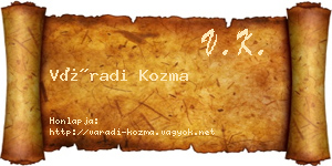 Váradi Kozma névjegykártya